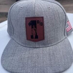 1% gray SnapBack baseball cap w/ leather patch  Army Performance LIKE NEW